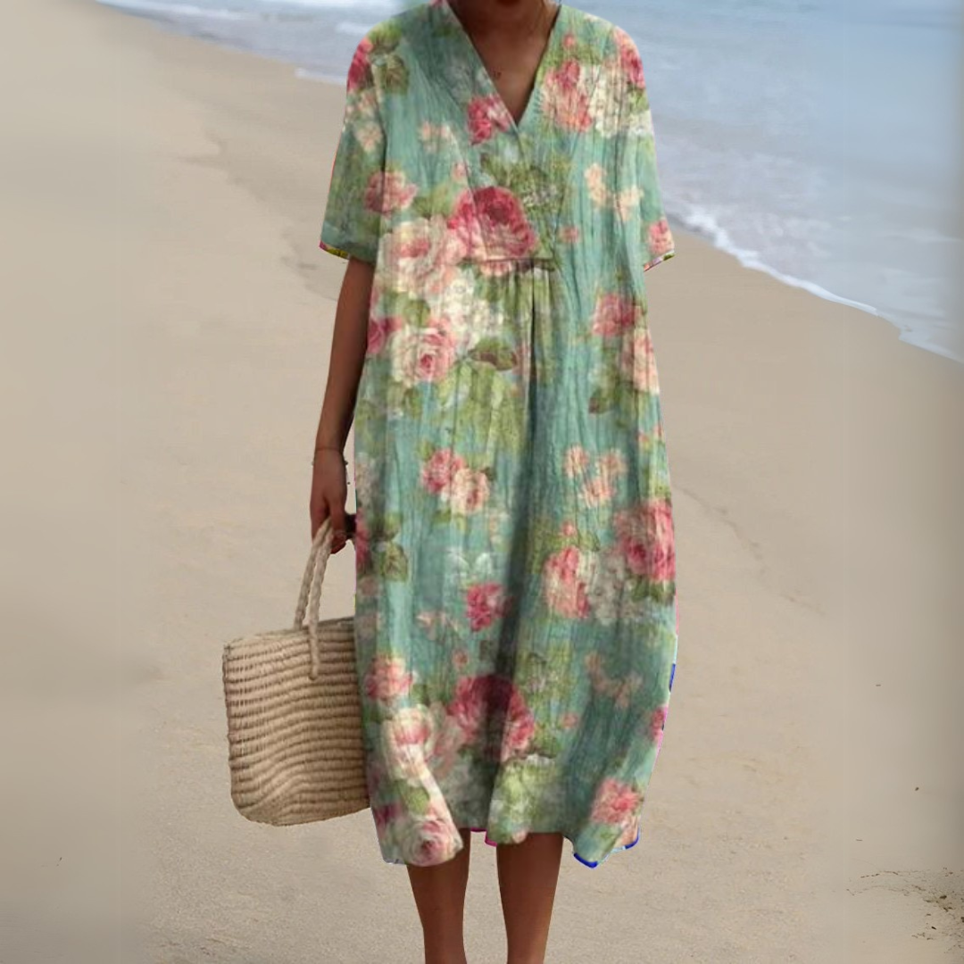 Variant image for Camille | Femme Robe d'Été Longue Imprimé Floral Élégante-37