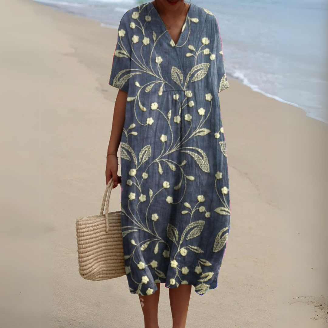 Variant image for Camille | Femme Robe d'Été Longue Imprimé Floral Élégante-43