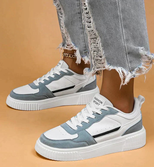 Amélie | Femme Sneakers Blancs en Cuir Souple et Mesh Respirant 1