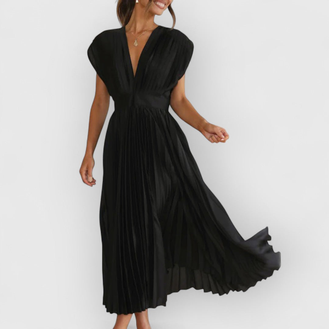 Variant image for Victor | Femme Robe Longue Été Noire en Tissu Doux et Flottant-13
