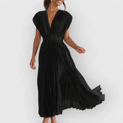 Variant image for Victor | Femme Robe Longue Été Noire en Tissu Doux et Flottant-13