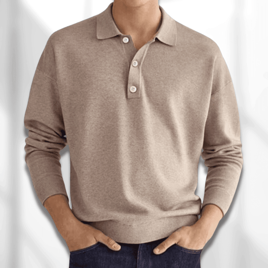 Maxime | Homme Polo Manche Longue Col Classique Tissu Doux-1