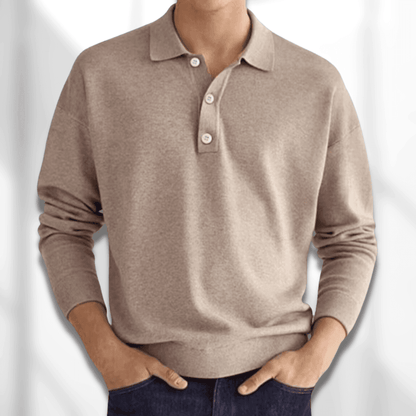 Variant image for Maxime | Homme Polo Manche Longue Col Classique Tissu Doux-1