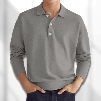 Variant image for Maxime | Homme Polo Manche Longue Col Classique Tissu Doux-16
