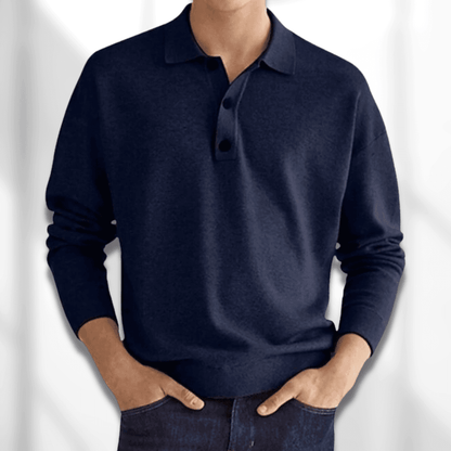 Variant image for Maxime | Homme Polo Manche Longue Col Classique Tissu Doux-11