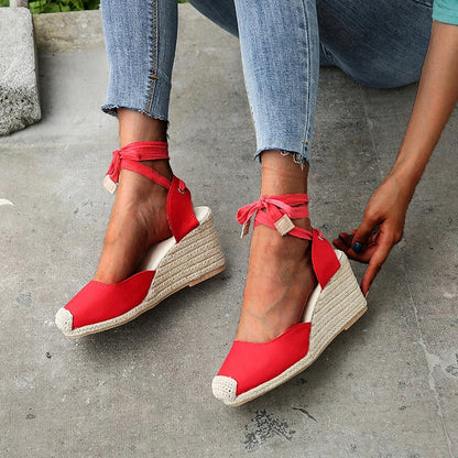 Élodie | Femme Sandales à Talons Compensés en Dentelle 8