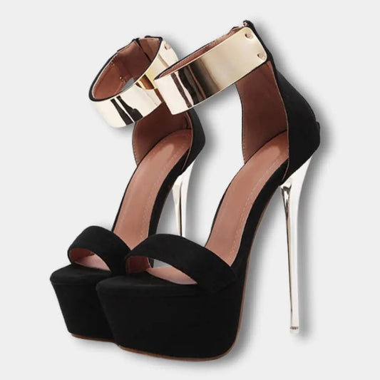 Émile | Femme Sandales Talons Aiguilles Bracelet Doré 0