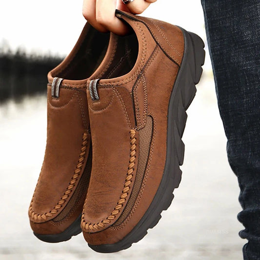 Émile | Homme Chaussures Décontractées Mocassins Respirants en Tissu Cuir 0