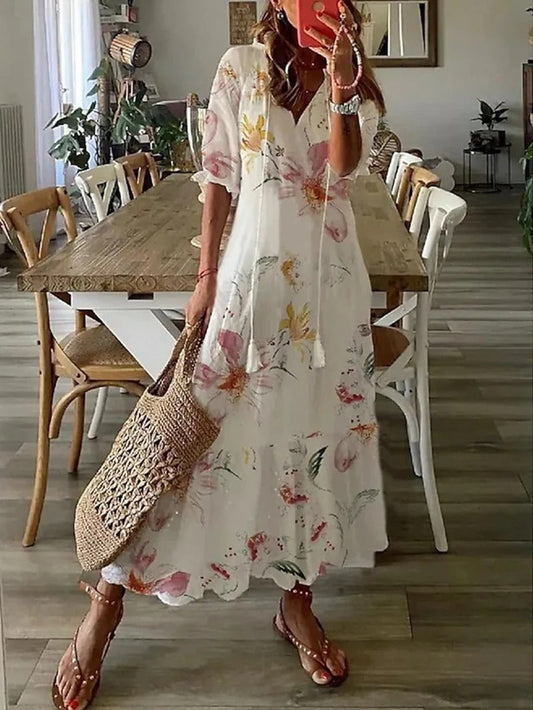 Gabrielle | Femme Robe Longue Bohème Imprimé Floral 0