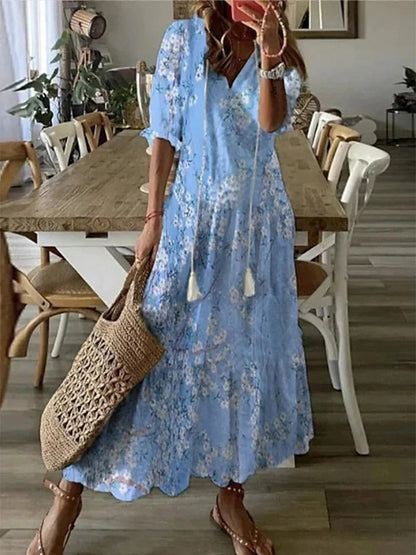 Gabrielle | Femme Robe Longue Bohème Imprimé Floral 2