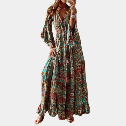 Gabrielle | Femme Robe Longue Bohème à Imprimé Floral 3