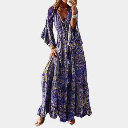 Gabrielle | Femme Robe Longue Bohème à Imprimé Floral 4
