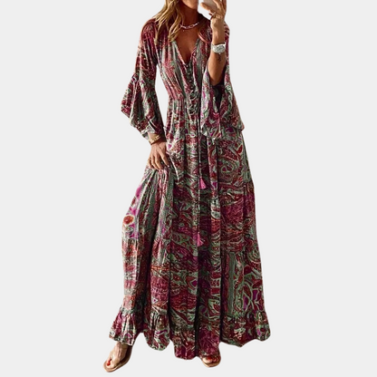Gabrielle | Femme Robe Longue Bohème à Imprimé Floral 5