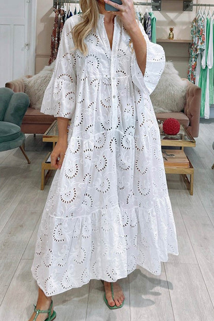 Gabrielle | Femme Robe Longue Élégante Imprimé Floral 0
