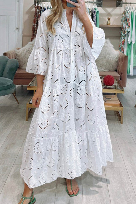 Gabrielle | Femme Robe Longue Élégante Imprimé Floral 0