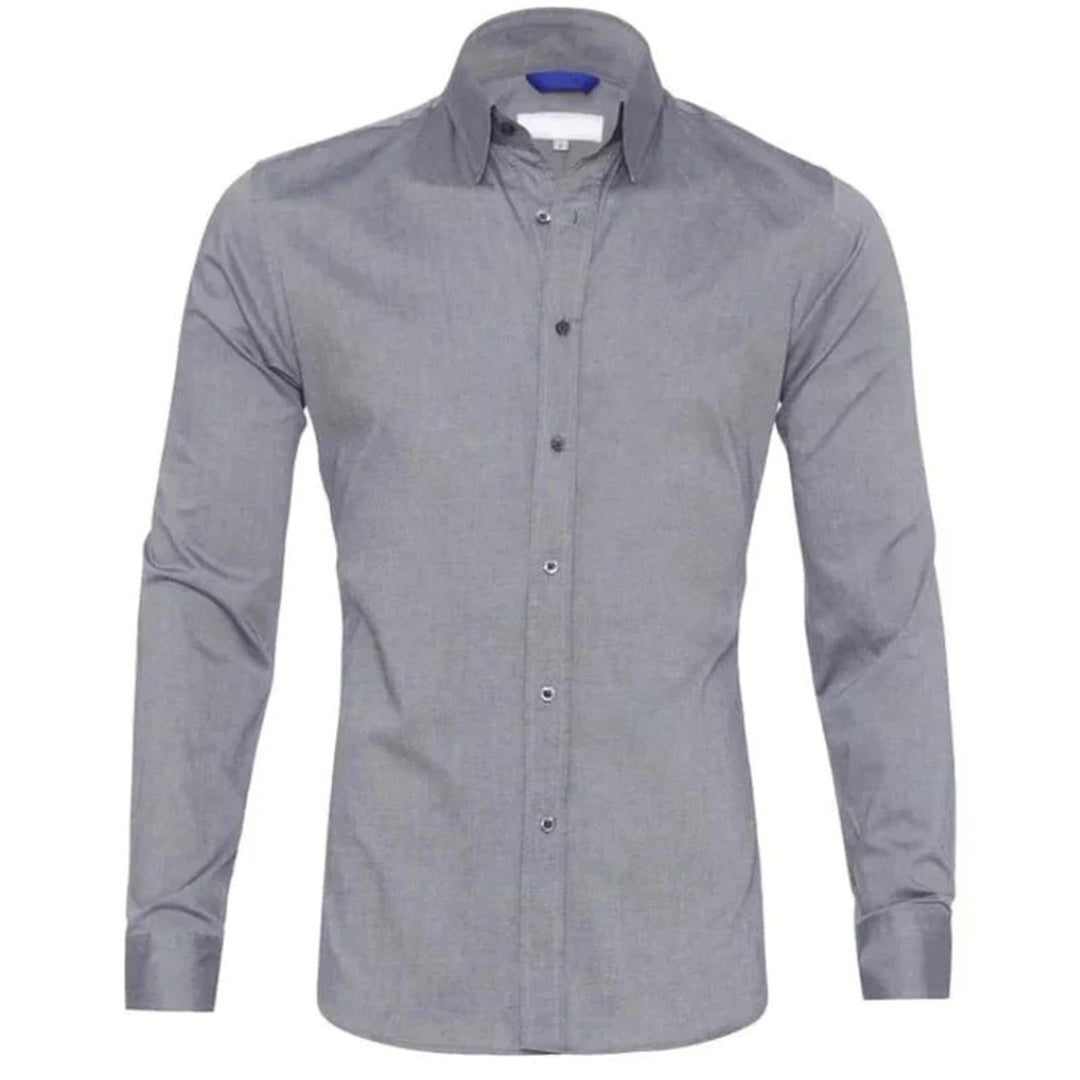 Maxime | Homme Chemise Ajustée Noire à Col Sophistiqué-6