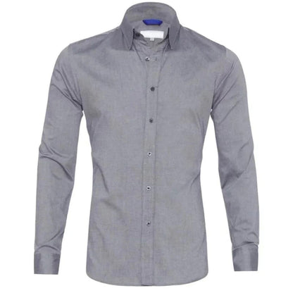 Maxime | Homme Chemise Ajustée Noire à Col Sophistiqué-6