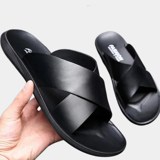 Hugo | Homme Sandales Cuir Confortables à Lanières Croisées 0