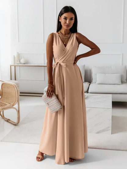 Anouk | Femme Robe de Soirée Col V Élégante avec Détails Raffinés-5