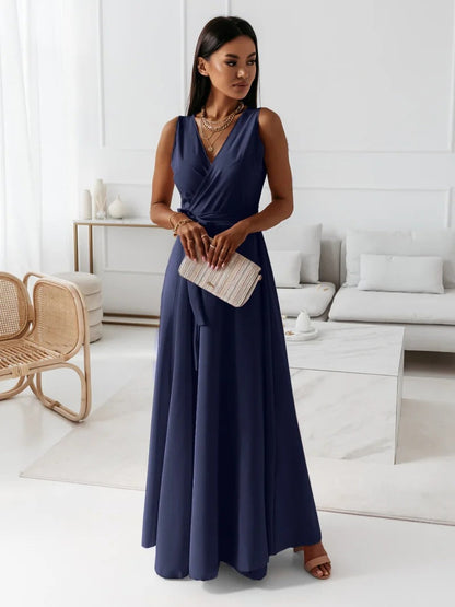 Anouk | Femme Robe de Soirée Col V Élégante avec Détails Raffinés-6