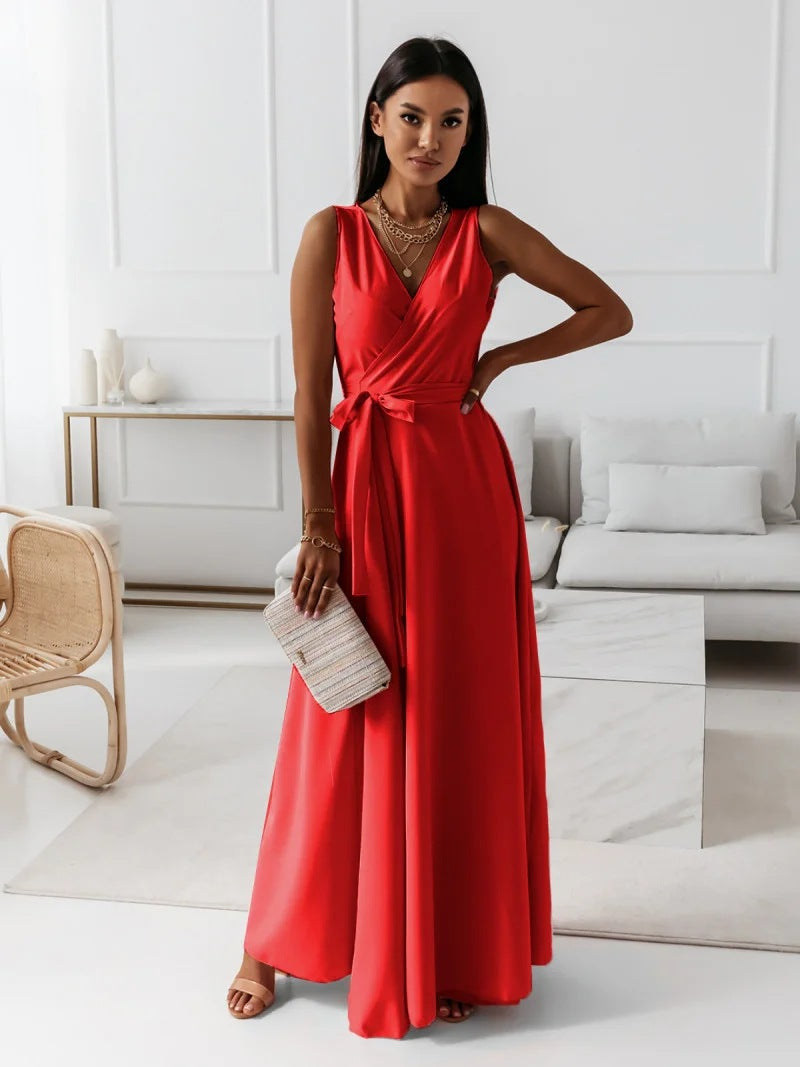 Anouk | Femme Robe de Soirée Col V Élégante avec Détails Raffinés-4