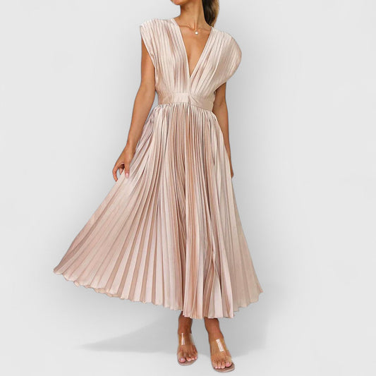 Victor | Femme Robe Longue Été Noire en Tissu Doux et Flottant-1