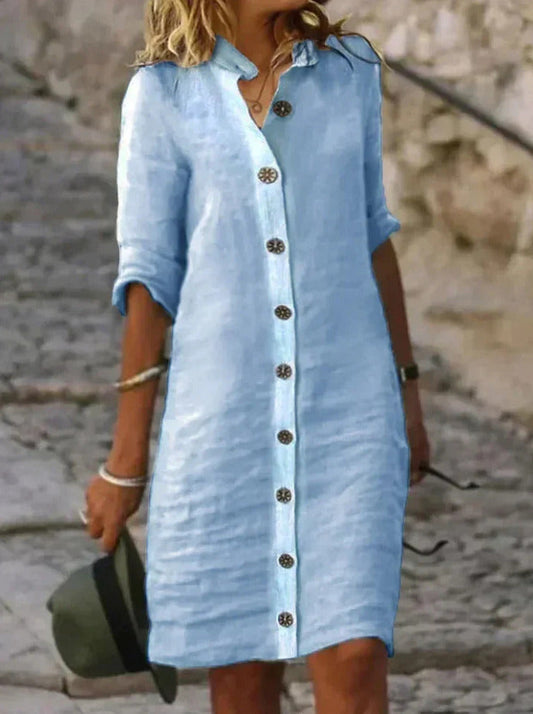 Camille | Femme Robe Décontractée en Coton Imprimé Floral-1