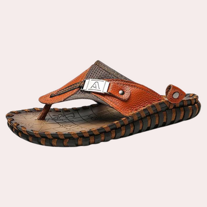 Rémi | Homme Sandales Cuir Antidérapantes avec Semelle de Massage 1