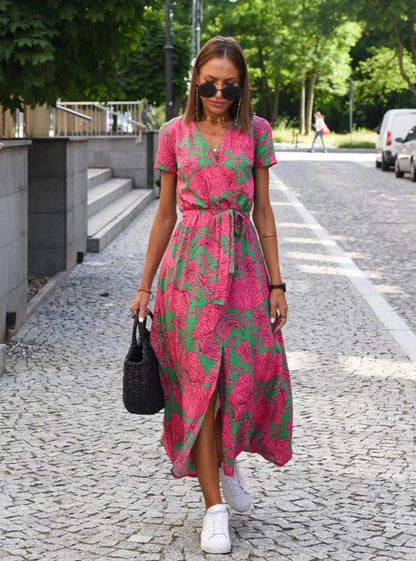 Camille | Femme Robe D'Été Longue Imprimé Floral Élégante 3