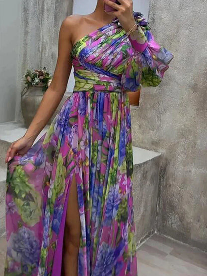 Élodie | Femme Robe Longue Fleurie Fente Sexy 2