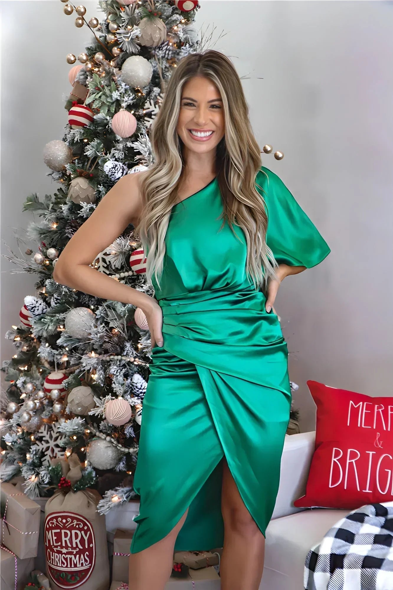 Camille | Femme Robe de Soirée en Soie Élégante avec Silhouette Raffinée-4