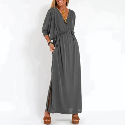 Camille | Femme Robe Longue Bohème Fleurie avec Ceinture Définissante 3