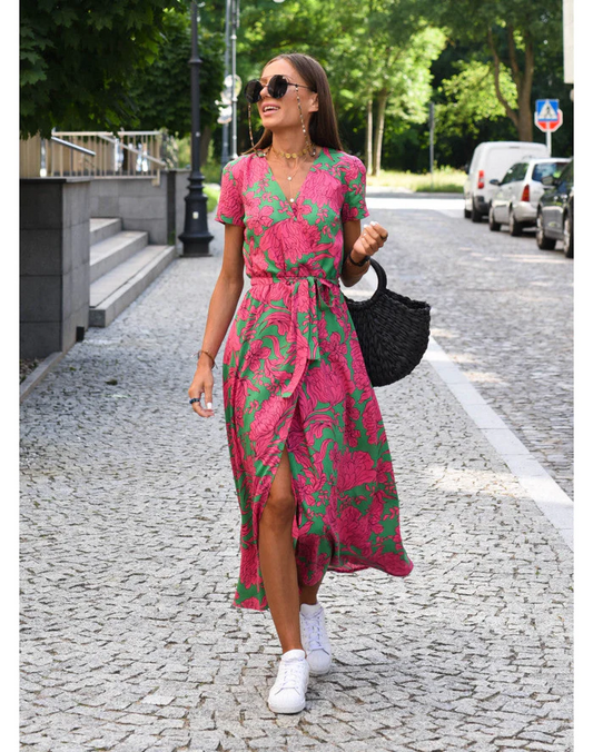 Camille | Femme Robe D'Été Longue Imprimé Floral Élégante 1