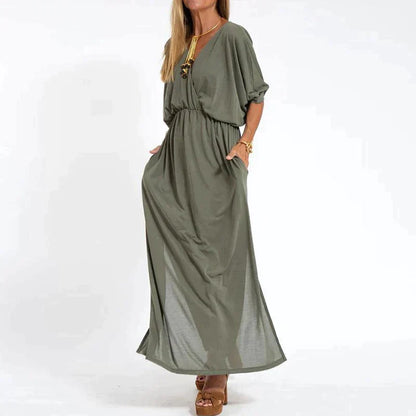 Camille | Femme Robe Longue Bohème Fleurie avec Ceinture Définissante 2