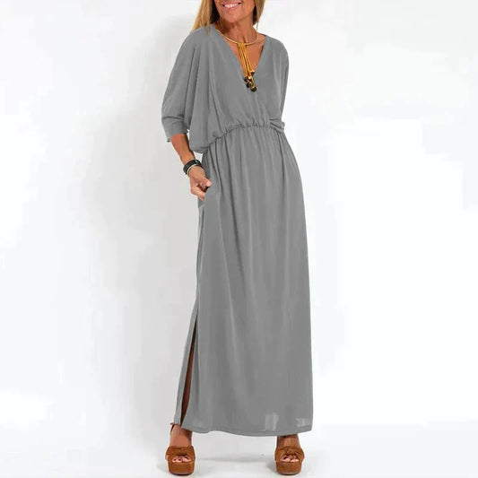Camille | Femme Robe Longue Bohème Fleurie avec Ceinture Définissante 1