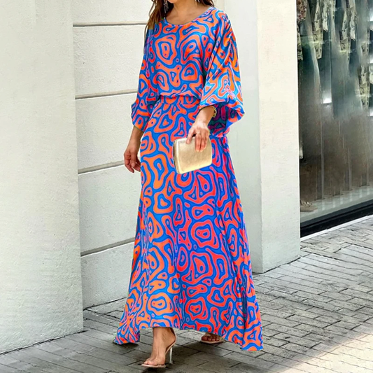 Gabrielle | Femme Robe Longue Aérée à Design Tendance-1