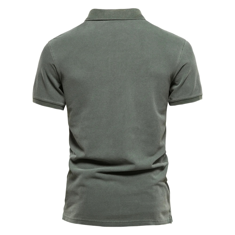Maxime | Homme Polo Manche Longue en Coton Doux Col Classique-5