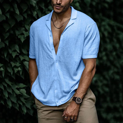 Maxime | Homme Chemise en Lin à Col Craquant Style Décontracté-1