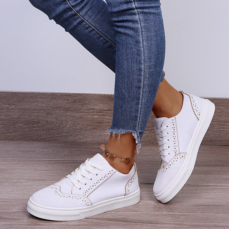 Léa | Femme Sneakers Semelle Plate Élégantes à Lacets 4