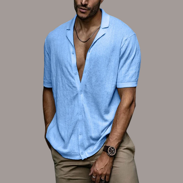 Maxime | Homme Chemise en Lin à Col Craquant Style Décontracté-2
