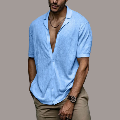 Maxime | Homme Chemise en Lin à Col Craquant Style Décontracté-2