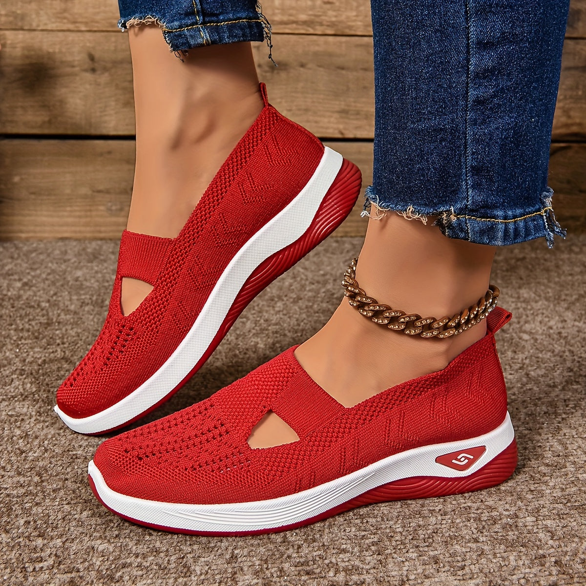 Variant image for Camille | Femme Chaussures Antidérapantes avec Semelles Amovibles et Tissu Stretch-46