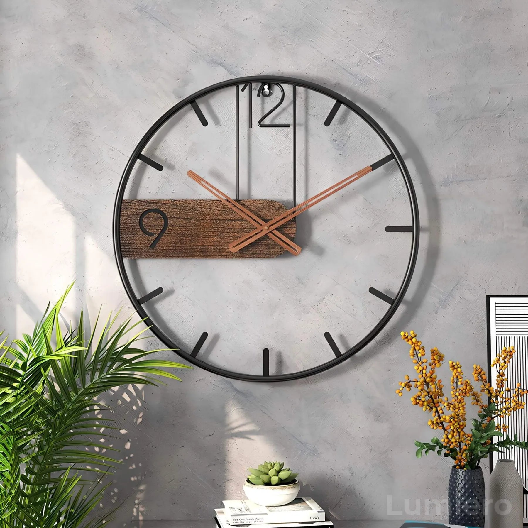 horloge-murale-acier-noyer