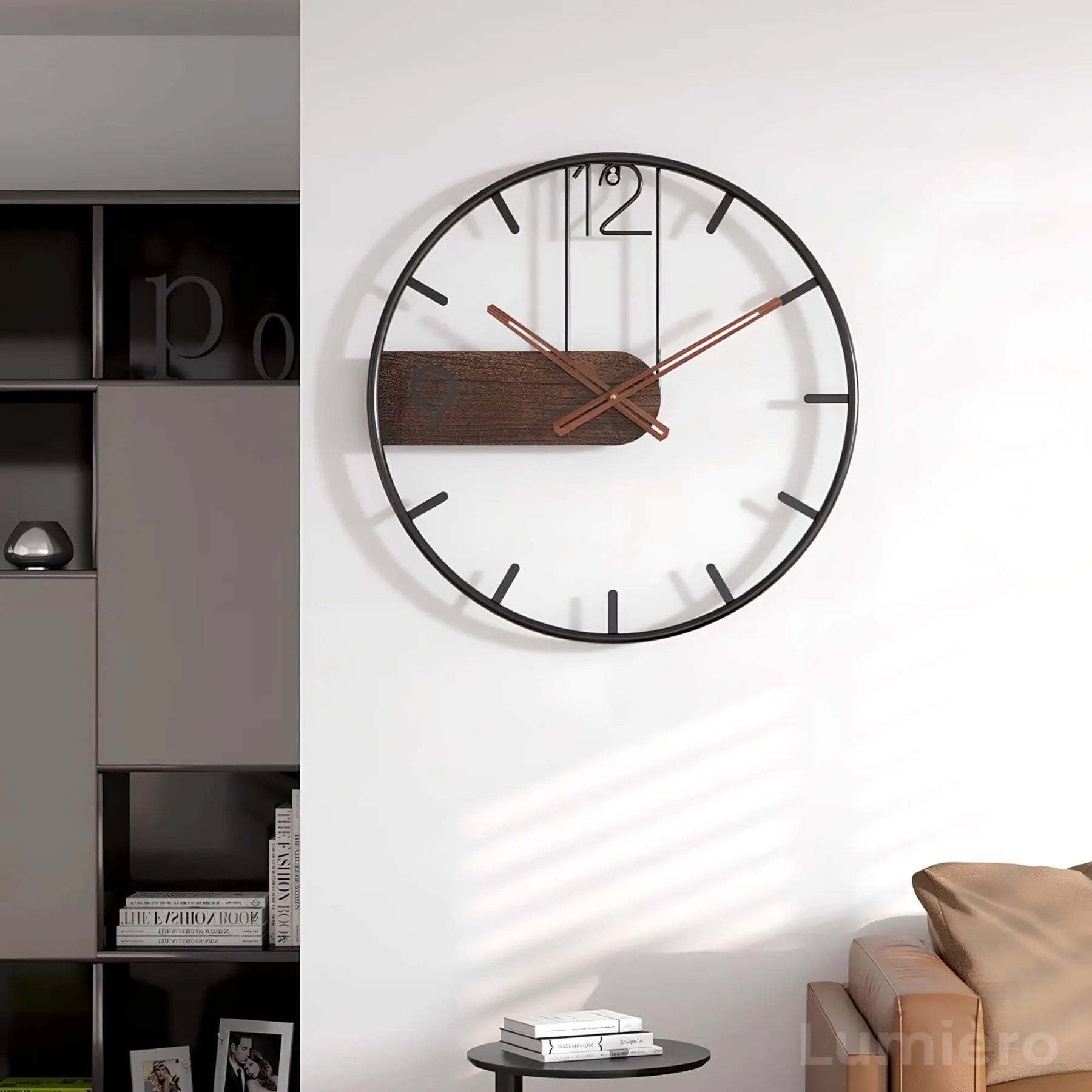 horloge-murale-acier-noyer