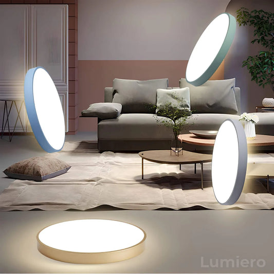 lampe-de-plafond-led-ultra-fine-éclairage-moderne-économie-énergie-Lumiero
