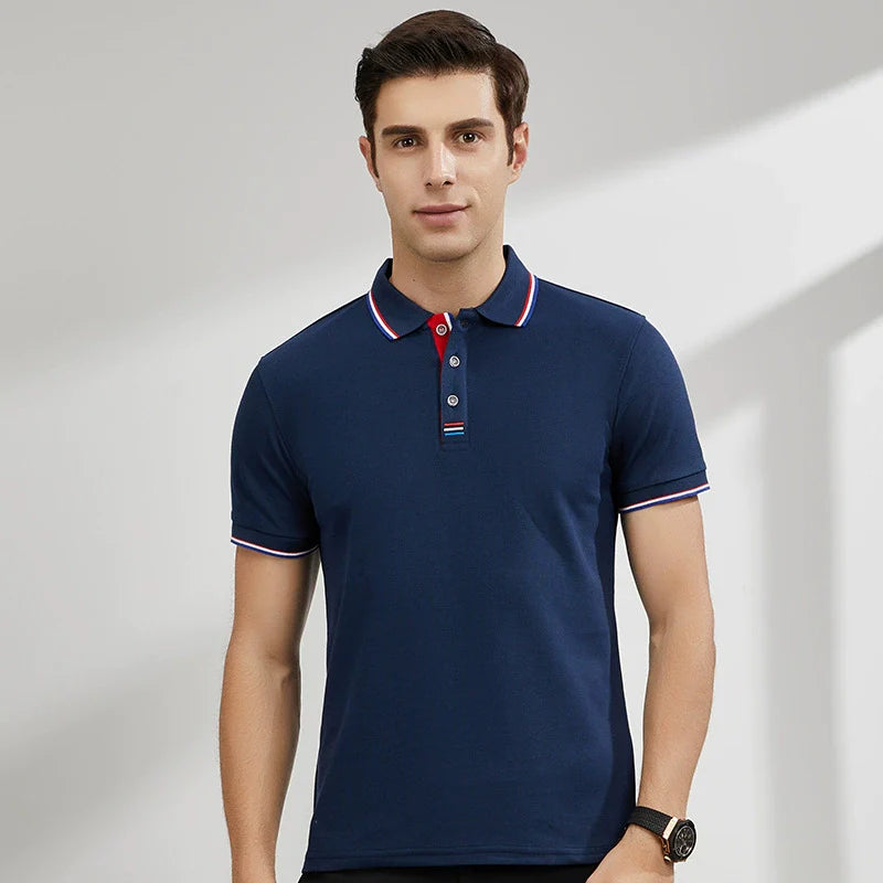 Maxime | Homme Polo Élégant à Col Coloré et Emblème Discret-1