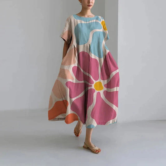 Amélie | Femme Robe Longue Imprimé Floral Élégant-1