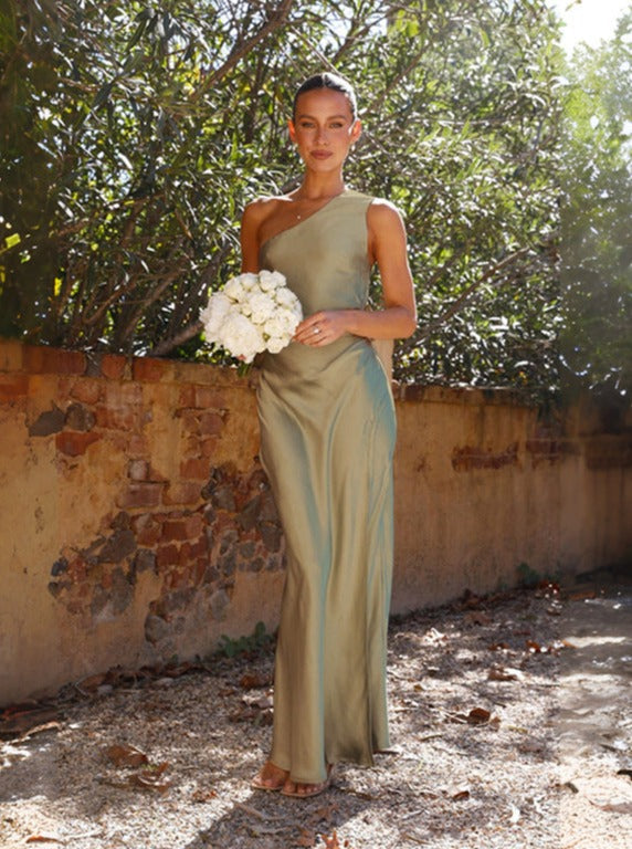 Gabrielle | Femme Robe de Soirée Fente Asymétrique Tissu Stretch-3