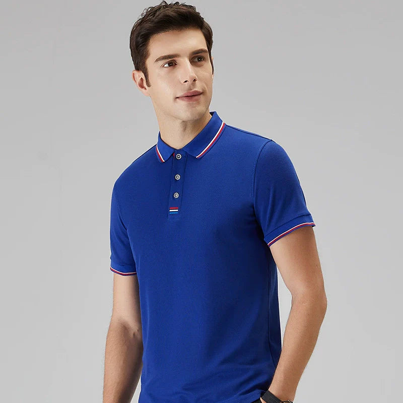 Maxime | Homme Polo Élégant à Col Coloré et Emblème Discret-3