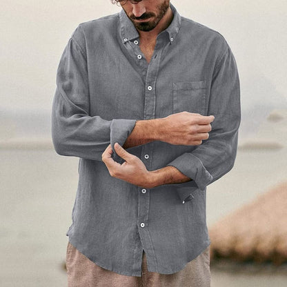 Jules | Homme Chemise En Lin Décontractée Avec Poche Et Détails Élégants-3